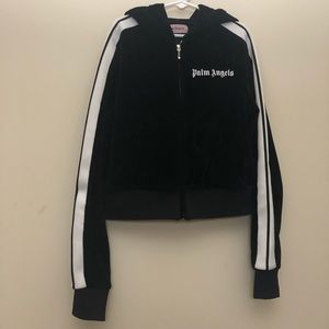 Palm Angles Cropped Striped Chenille Hoodie XXS